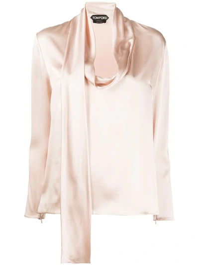 Tom Ford Scarf Neck Blouse In Pink