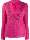 Tagliatore Jalicya Tweed-style Blazer Jacket In Pink