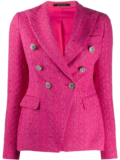 Tagliatore Jalicya Tweed-style Blazer Jacket In Pink