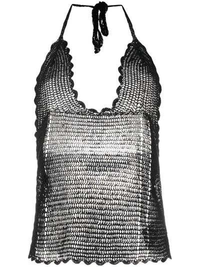 Iro Crochet Knit Top In Black
