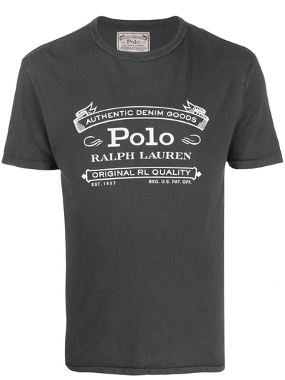 Polo Ralph Lauren Short Sleeve Printed Logo T-shirt In Black