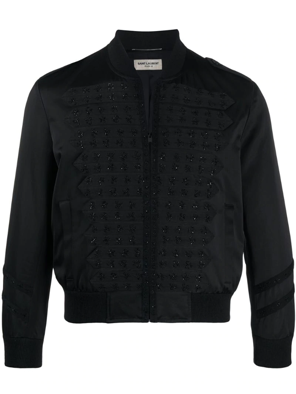 saint laurent black bomber jacket