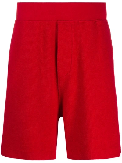 Dsquared2 Textured Track Shorts In Red