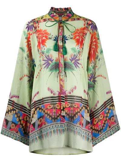 Etro Floral Print Blouse In Green