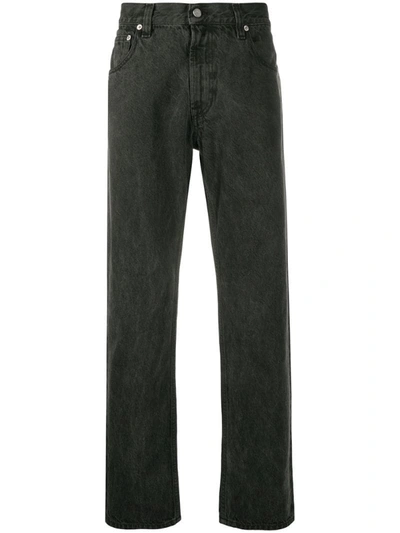 A-cold-wall* Mid Rise Acid Wash Jeans In Black