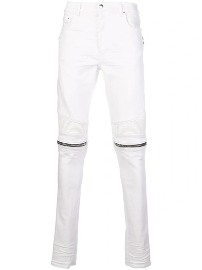 Amiri Slim-fit Zipped Detail Jeans In White