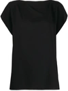 Blanca Vita Gathered Sleeves Blouse In Black