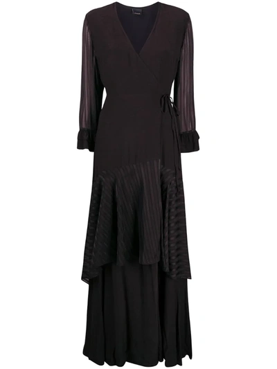 Pinko Tiered Evening Dress In Black