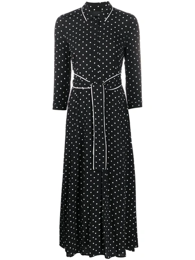 Pinko Polka-dot Shirt Dress In Black