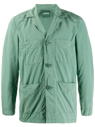 Aspesi Pijungle Single-breasted Jacket In Green