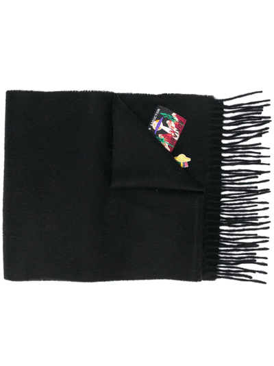 Ps By Paul Smith Badge Detail Scarf In Black