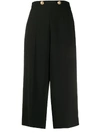 Elisabetta Franchi High Rise Cropped Trousers In Black