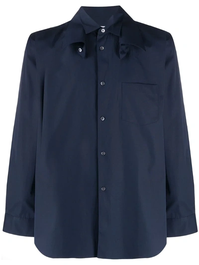 Comme Des Garçons Shirt Double Collar Shirt In Blue