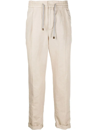 Brunello Cucinelli Natural Flax Chinos In Neutrals