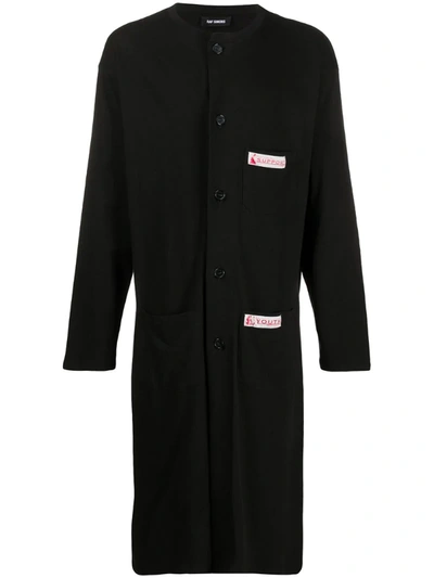 Raf Simons Button-up Long-line Cardigan In Black