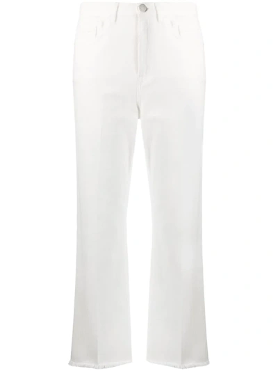 Pinko Mid-rise Flared Cropped Jeans In White