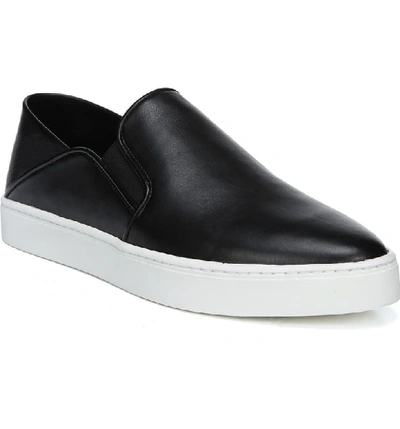 Vince Garvey Slip-on Sneaker In Black Leather