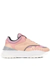 Tod's Perforated Leather And Mesh Sneakers In Baby Pink