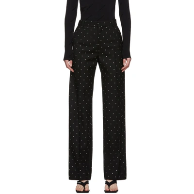 Balenciaga Crystal-studded Wool Gabardine Crop Pants In Black
