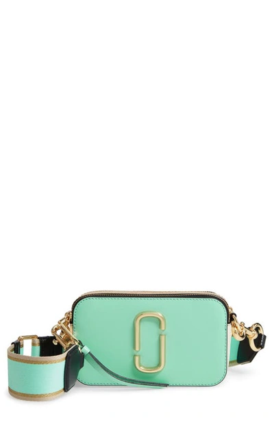 The Marc Jacobs The Snapshot Leather Crossbody Bag In Mint Julep Multi