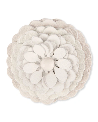 Loewe Leather Flower Brooch In White