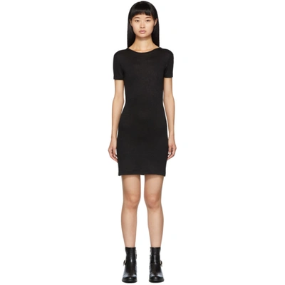 Rag & Bone Open-back Stretch-jersey And Ribbed-knit Mini Dress In Black