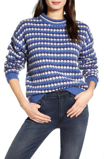 Rebecca Minkoff Katherine Waved Stripe Sweater In Blue Multi
