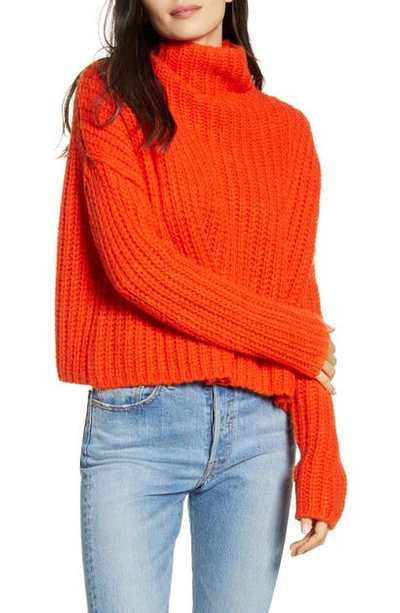 Rebecca Minkoff Kacey Rib Turtleneck Sweater - Xxs - Also In: Xl, Xxl In Orange