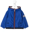 Moncler Babies' Anton Stripe Detail Hooded Jacket In Blu