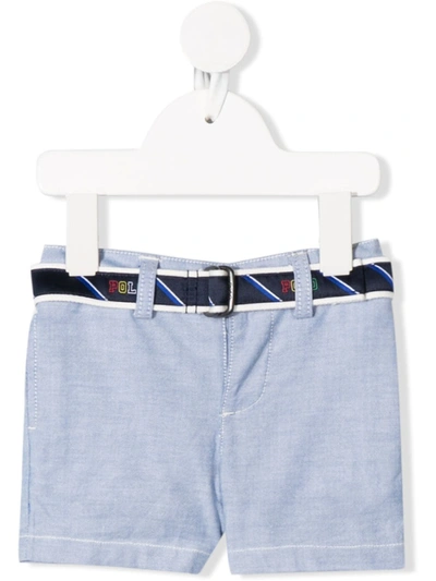 Ralph Lauren Babies' Belted Shorts In Blue
