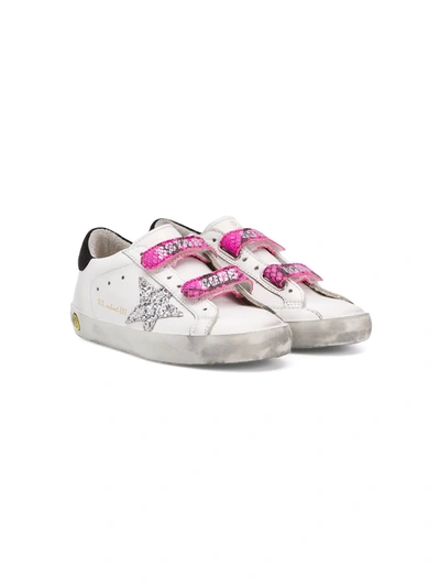 Golden Goose Kids' Super Star Touch Strap Low-top Trainers In White