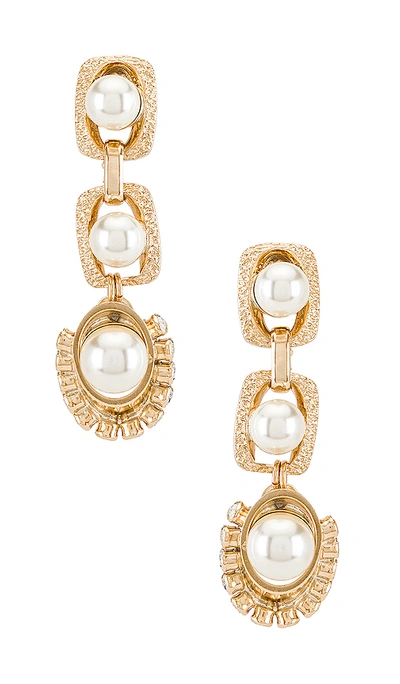 Anton Heunis Pearl Drop Earrings In Cream