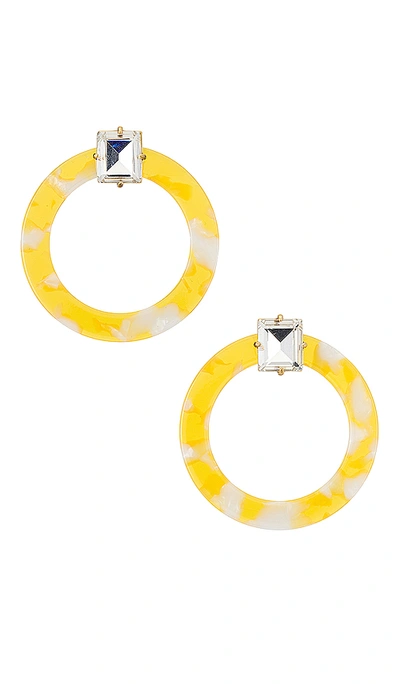 For Love & Lemons Afton Lucite Earrings In Yellow