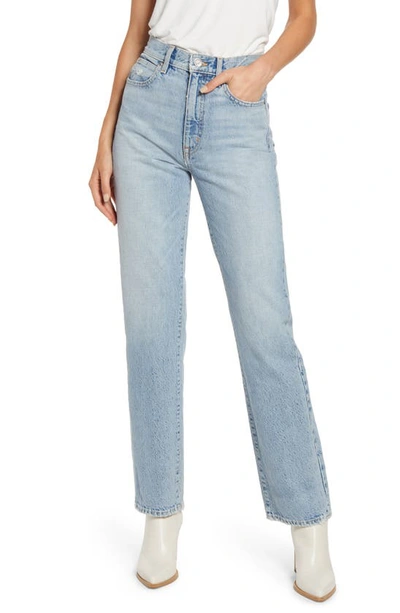 Slvrlake London High Waist Straight Leg Jeans In Blue