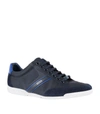 Hugo Boss Boss Suede Trim Saturn Low-top Sneakers In Navy