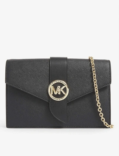 Michael Michael Kors Leather Wallet-on-chain In Black