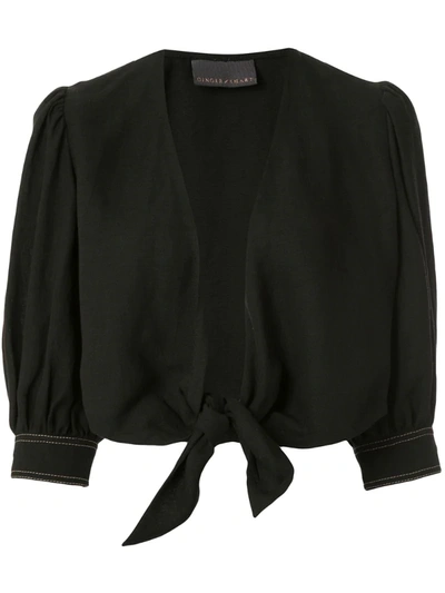 Ginger & Smart Memoir Cropped Blouse In Black