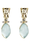 Alexis Bittar Panther Head, Lucite & Crystal Clip-on Drop Earrings In Blue Grey