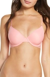 On Gossamer Next To Nothing Micro T-shirt Underwire Bra In Salmon Rose