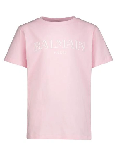 Balmain Kids T-shirt For Boys In Rose