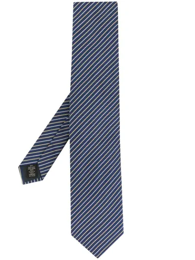 Ermenegildo Zegna Stripe Pattern Tie In Blue