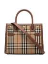 Burberry Small Title Vintage Check Tote Bag In 大地色