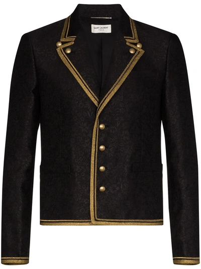 Saint Laurent Military-style Single-breasted Blazer In Black