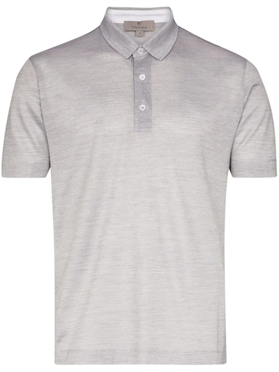 Canali Grey Silk Cotton Polo Shirt