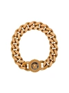 Versace Gold Tone Medusa Chain Bracelet In K41t Nero Oro