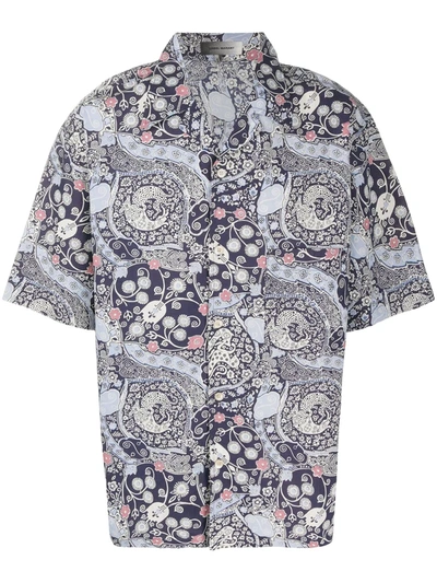 Isabel Marant Lazlo Oversized Camp-collar Printed Cotton Shirt In Blue