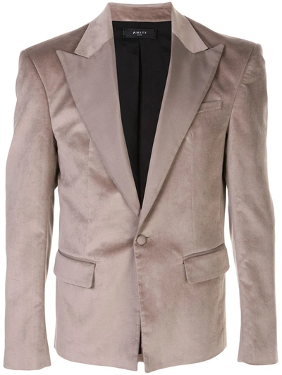 Amiri Single-breasted Cotton-blend Velvet Jacket In Neutrals