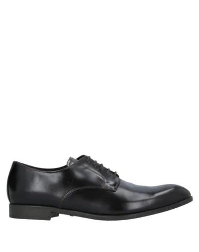 Emporio Armani Lace-up Shoes In Dark Brown