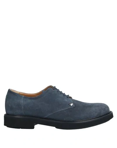 Emporio Armani Lace-up Shoes In Dark Blue