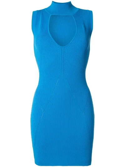Manning Cartell Ribbed Knit Bodycon Dress In Blue